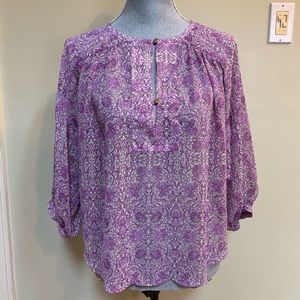 Jennifer Lopez floral polyester blouse size PM